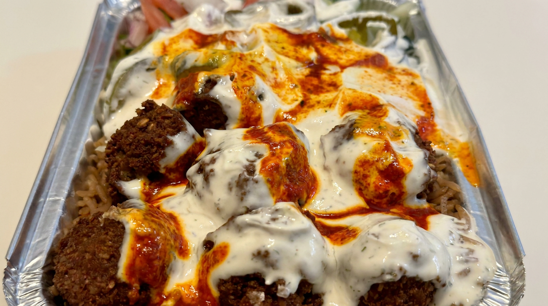 Falafel and chicken tikka